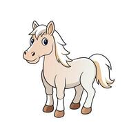 Cartoon horse stands sideways with a cute, friendly appearance vector