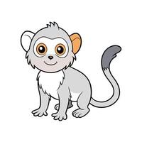 Cute cartoon monkey character with friendly expression on white vector