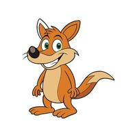 Cartoon fox character illustration with cheerful expression standing upright vector