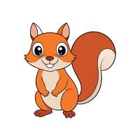 Cartoon squirrel illustration with playful expression on white background vector