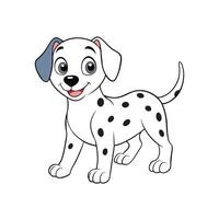 Cartoon Dalmatian puppy isolated on white background illustration vector