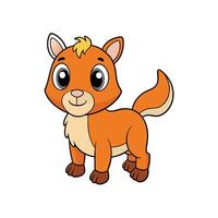 Cute orange cartoon dog character standing and smiling brightly vector