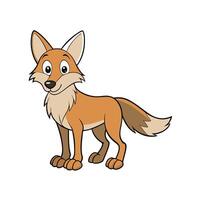 Cartoon fox character with happy expression standing confidently isolated vector