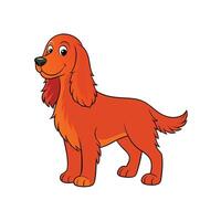 Cartoon orange cocker spaniel standing, smiling, in format vector