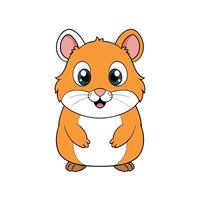 Cute cartoon hamster standing up isolated on white background vector