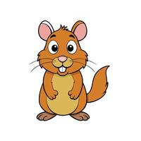 Cartoon chipmunk with a cheerful expression standing upright vector