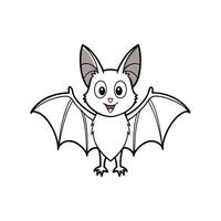 Cute cartoon bat with open wings and smile vector