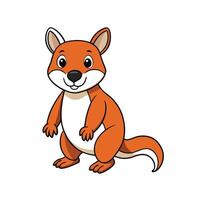 Cheerful cartoon kangaroo illustration with inviting expression and pose vector