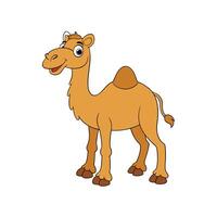 Friendly cartoon camel with happy expression on white background vector