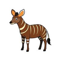 Cartoon Bongo Antelope Standing Calmly on White Background vector