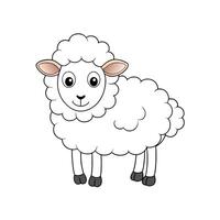 Cartoon sheep standing with a smile in art vector