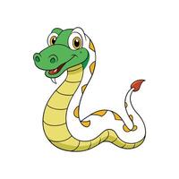 Cheerful cartoon snake posing with a friendly expression vector