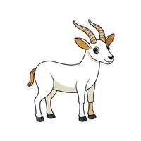 Cartoon stylized antelope with twisted horns isolated on white vector