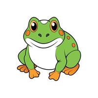 Cartoon Frog Sitting Isolated on White Background Illustration vector
