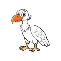 Cartoon vulture bird character isolated on a white background vector
