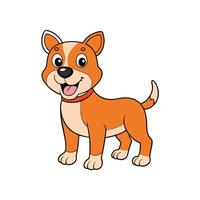 Cartoon dog illustration standing and smiling with friendly expression vector