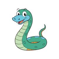 Cartoon Snake Illustration with a Smiling Face and Stripes vector
