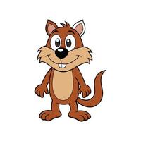 Cartoon Beaver Character Standing Posed Isolated on White Background vector