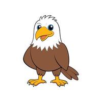 Cartoon eagle illustration with friendly expression on white background vector