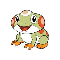 Cartoon Spotted Frog Smiling with Delightful Expression Isolated vector