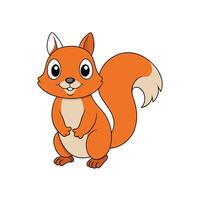 Cartoon squirrel illustration on white background with smiling expression vector