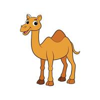 Cartoon camel character standing isolated on a white background vector