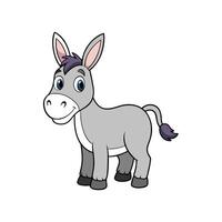 Cartoon donkey standing with a smile on white background vector