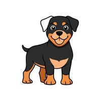 Cartoon style Rottweiler dog standing with playful expression design vector