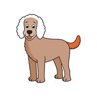Cartoon style dog with curly ears and tail vector