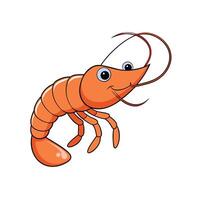 Cartoon shrimp illustration isolated on a white background design vector