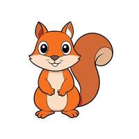 Cute cartoon squirrel character smiling standing on a white background vector