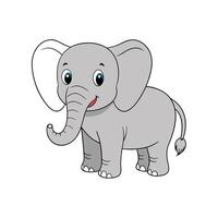 Cartoon elephant illustration with outlined features on white background vector