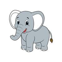 Happy cartoon elephant standing isolated on a white background vector