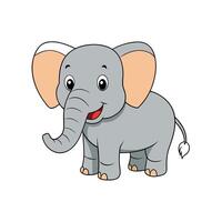 Cartoon elephant illustration with friendly smile and expression vector