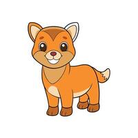 Cartoon fox smiling isolated illustration for kids vector