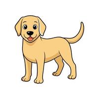 Cartoon golden retriever dog with a happy expression standing vector