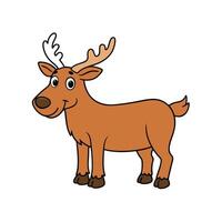 Cartoon reindeer character with antlers against a white background vector