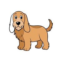 Cartoon Dog Illustration with Friendly Expression on White Background vector