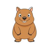 Cartoon wombat illustration smiling, friendly, isolated on white background vector