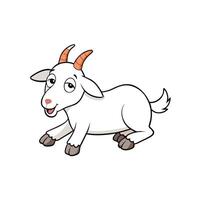Cartoon goat illustration lying down isolated on white background vector