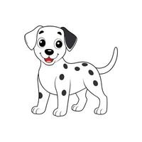 Cartoon Dalmatian Puppy Standing Isolated on White Background Stock vector