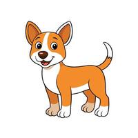 Cartoon dog standing friendly and smiling with cute expression vector