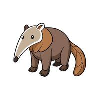 Cartoon anteater character illustration on a clean white background vector