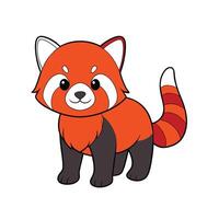 Cartoon red panda illustration with a playful design style vector