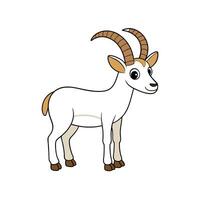 Cartoon oryx with elegant horns and playful expression vector