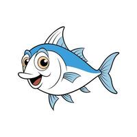 Cartoon Fish Character Swimming with a Happy Expression Isolated vector