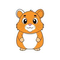 Cute cartoon hamster standing isolated on a white background vector