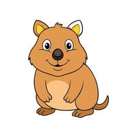 Cartoon Quokka with friendly expression on white background vector