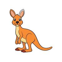 Cartoon kangaroo illustration in full body and front view vector