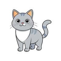 Cute cartoon cat standing upright with a cheerful expression vector